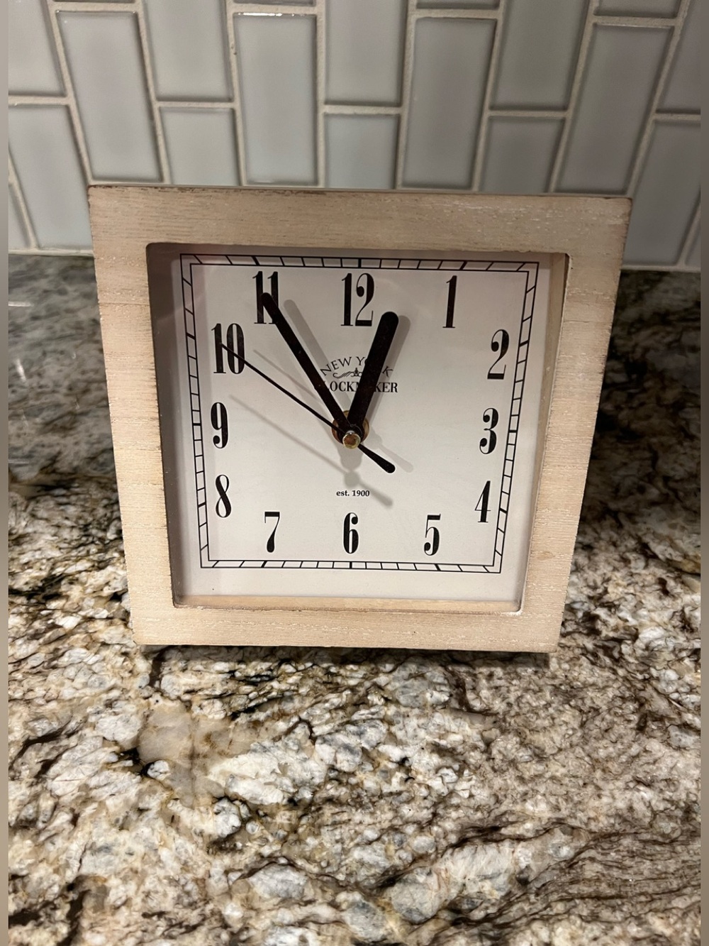 New York Clockmaker Cream Square Table Clock